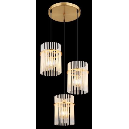Globo - Luster na lanku 3xE27/60W/230V, prečnik 47 cm, u zlatnoj boji
