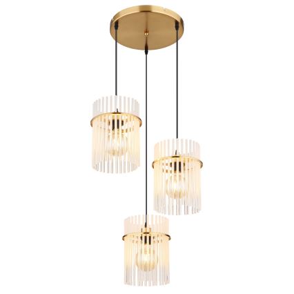 Globo - Luster na lanku 3xE27/60W/230V, prečnik 47 cm, u zlatnoj boji