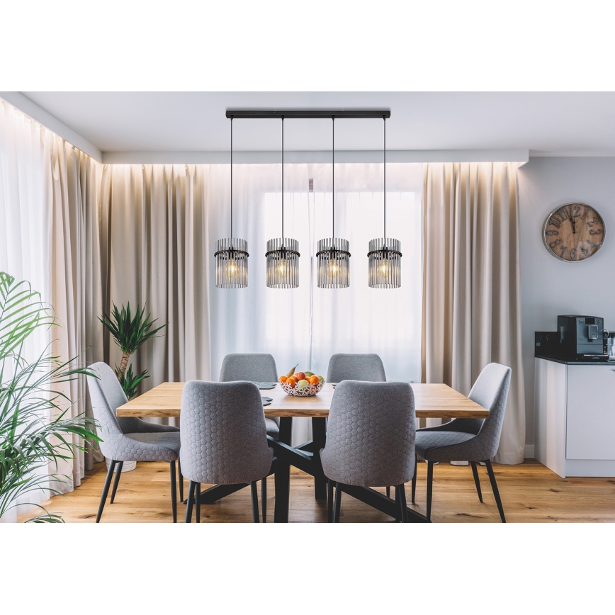 Globo - Luster na sajli 4xE27/60W/230V crna