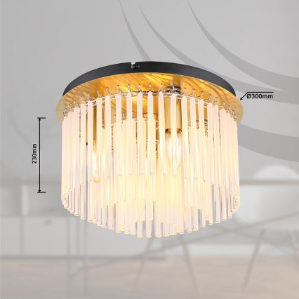 Globo - Plafonska lampa 5xE14/40W/230V prečnik 32 cm zlatna