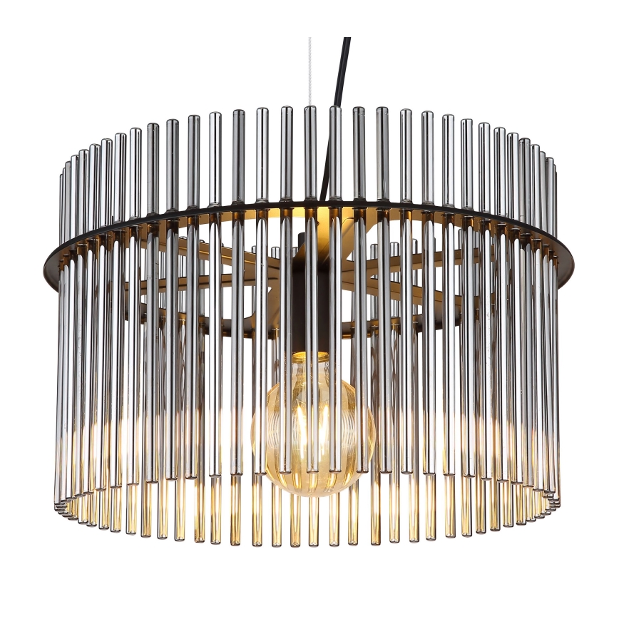 Globo - Luster na sajli 1xE27/60W/230V fi 40 cm crne boje