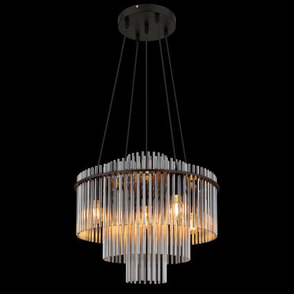 Globo - Luster na sajli 5xE27/60W/230V, crne boje