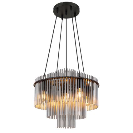 Globo - Luster na sajli 5xE27/60W/230V, crne boje