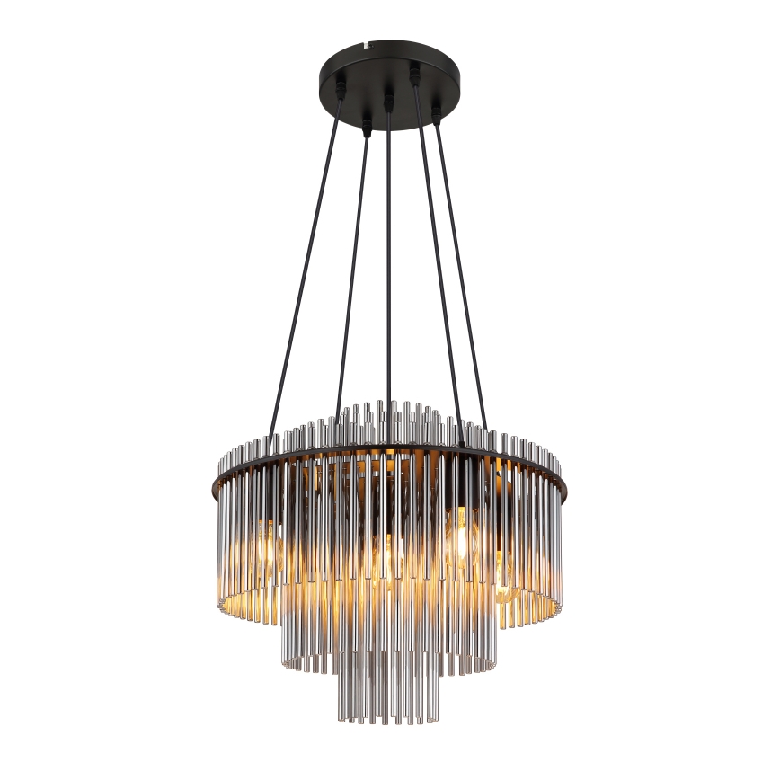 Globo - Luster na sajli 5xE27/60W/230V, crne boje