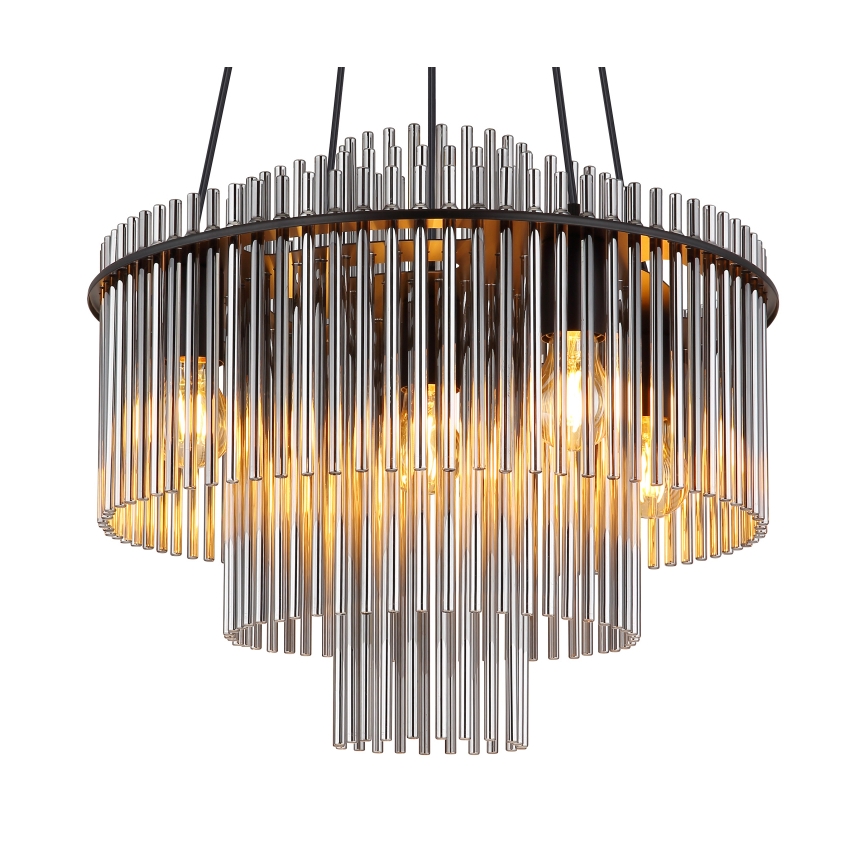 Globo - Luster na sajli 5xE27/60W/230V, crne boje