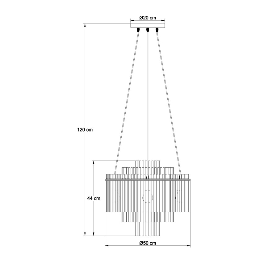 Globo - Luster na sajli 5xE27/60W/230V zlatna