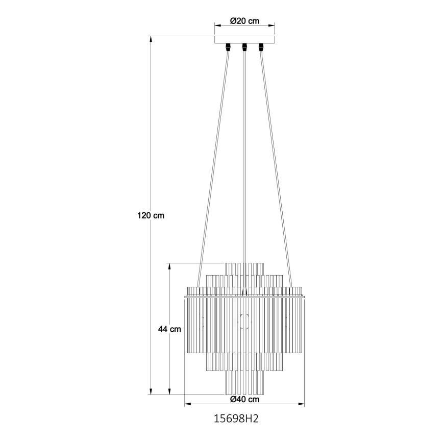 Globo - Luster na sajli 5xE14/40W/230V crna