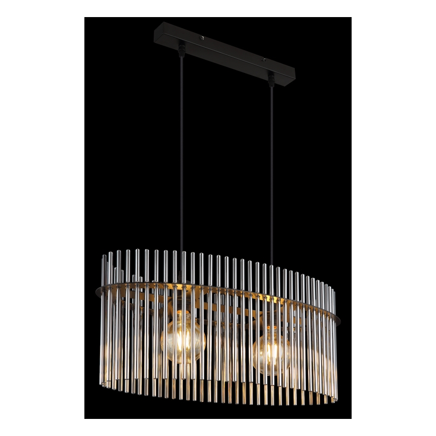 Globo - Luster na sajli 2xE27/60W/230V, crne boje