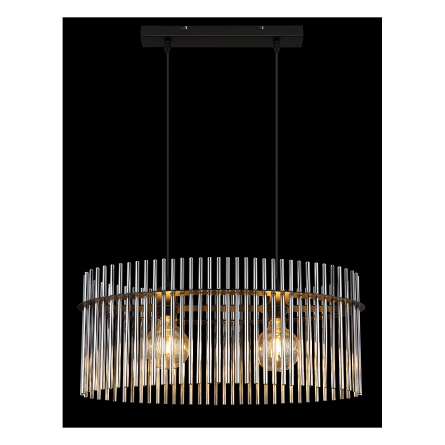 Globo - Luster na sajli 2xE27/60W/230V, crne boje