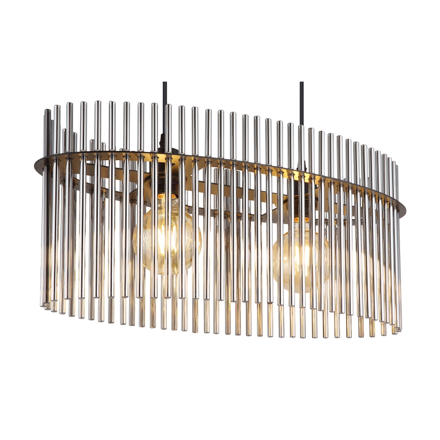 Globo - Luster na sajli 2xE27/60W/230V, crne boje