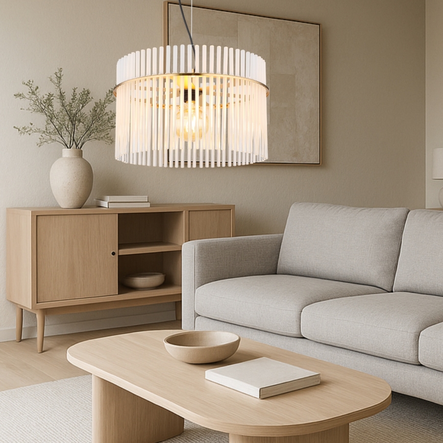 Globo - Luster na sajli 1xE27/60W/230V Ø 40 cm zlatna