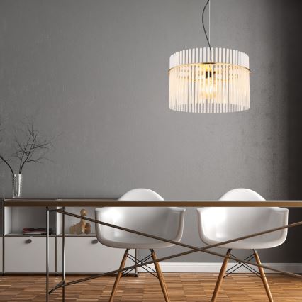 Globo - Luster na sajli 1xE27/60W/230V Ø 40 cm zlatna