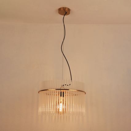 Globo - Luster na sajli 1xE27/60W/230V Ø 40 cm zlatna