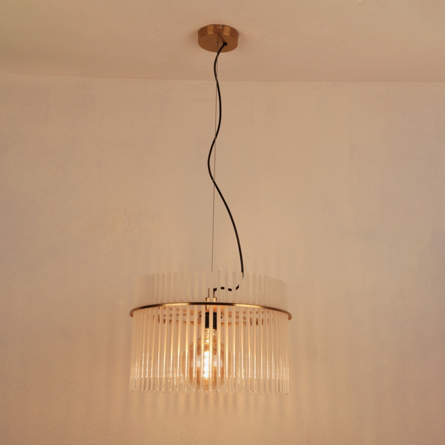 Globo - Luster na sajli 1xE27/60W/230V Ø 40 cm zlatna