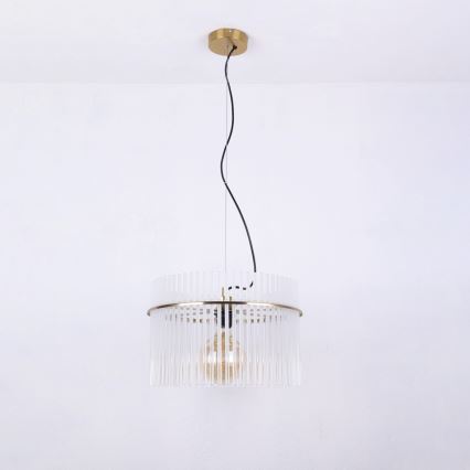 Globo - Luster na sajli 1xE27/60W/230V Ø 40 cm zlatna