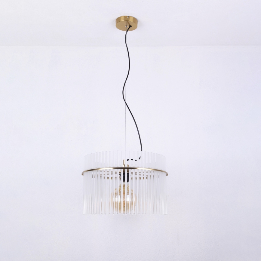 Globo - Luster na sajli 1xE27/60W/230V Ø 40 cm zlatna