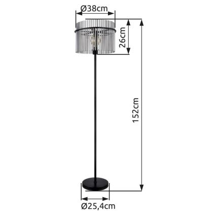 Globo - Stojeća lampa 1xE27/60W/230V crna