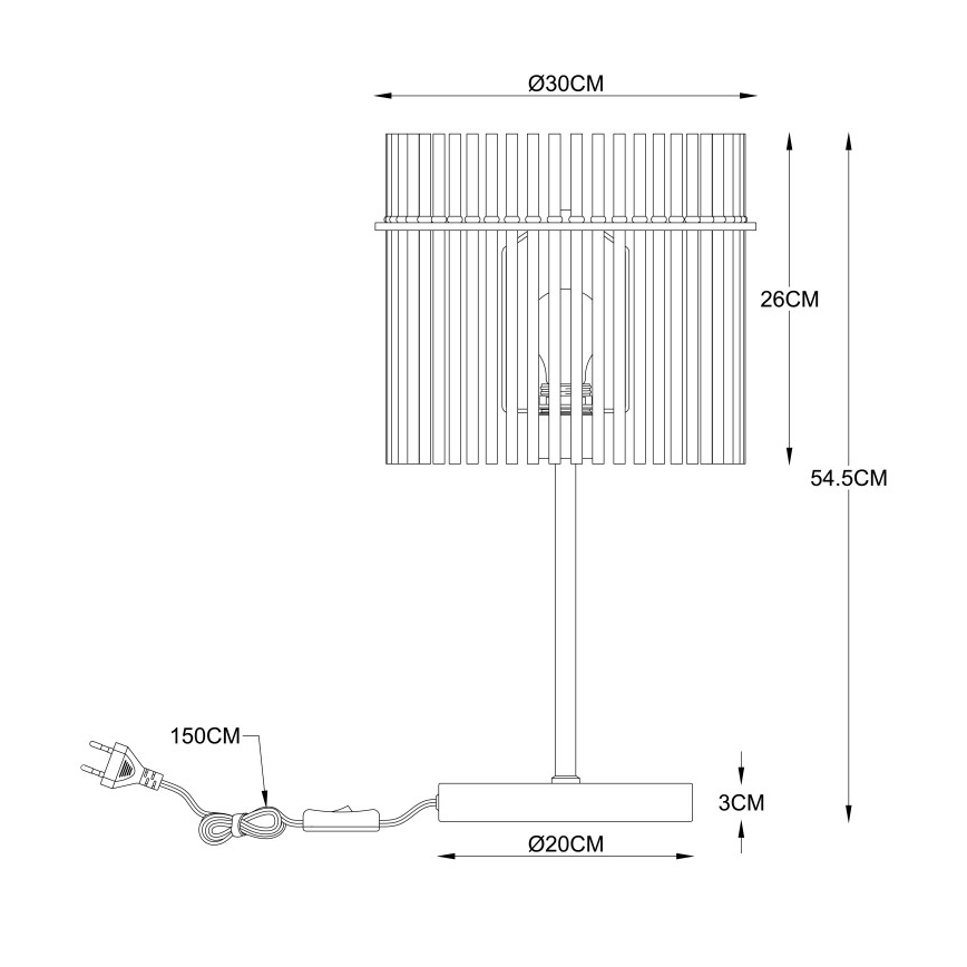 Globo - Stona lampa 1xE27/60W/230V, prečnik 30 cm, crna