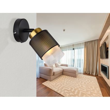 Globo - Zidna spot svetiljka 1xE27/40W/230V crna/zlatna