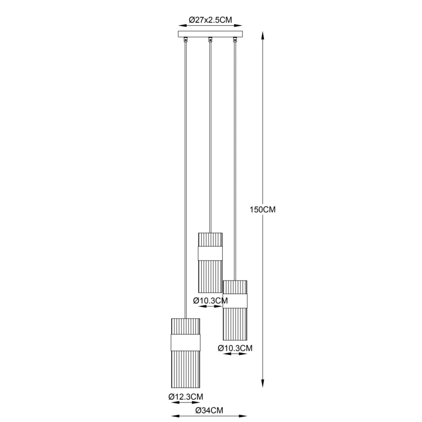 Globo - Luster na sajli 3xE27/60W/230V