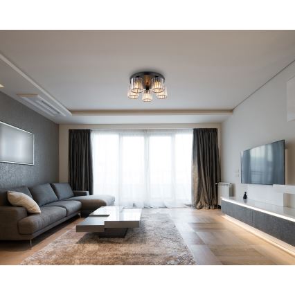 Globo - Plafonski luster 5xE27/60W/230V, prečnik 46,5 cm, crni