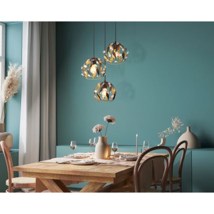 Globo - Luster na sajli 3xE27/40W/230V prečnik 41 cm