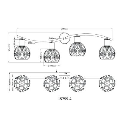 Globo - Spot svetiljka 4xE14/25W/230V