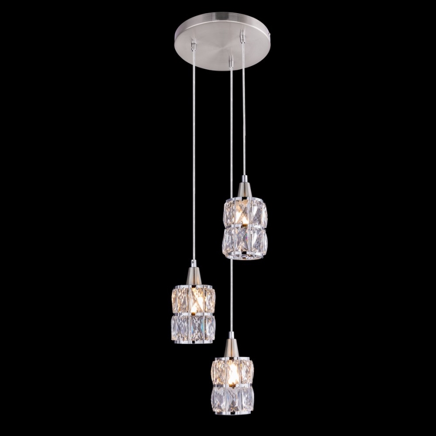 Globo - Kristalni luster na sajli 3xE14/40W/230V