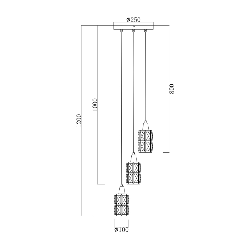 Globo - Kristalni luster na sajli 3xE14/40W/230V