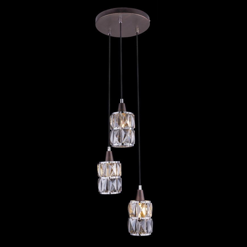 Globo - Kristalni luster na sajli 3xE14/40W/230V