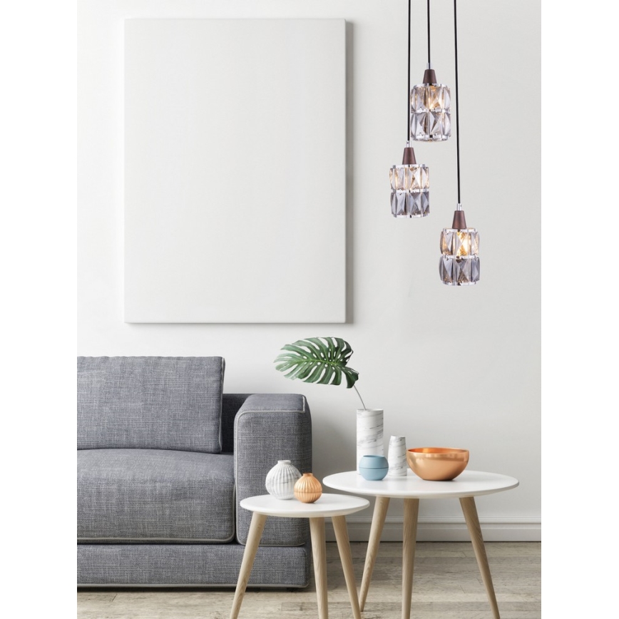 Globo - Kristalni luster na sajli 3xE14/40W/230V