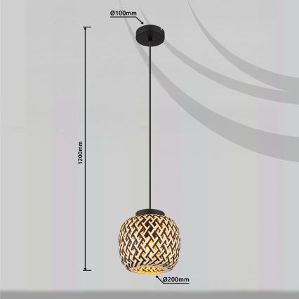 Globo 15766H - Luster na sajli COLLY 1xE27/15W/230V Ø 20 cm