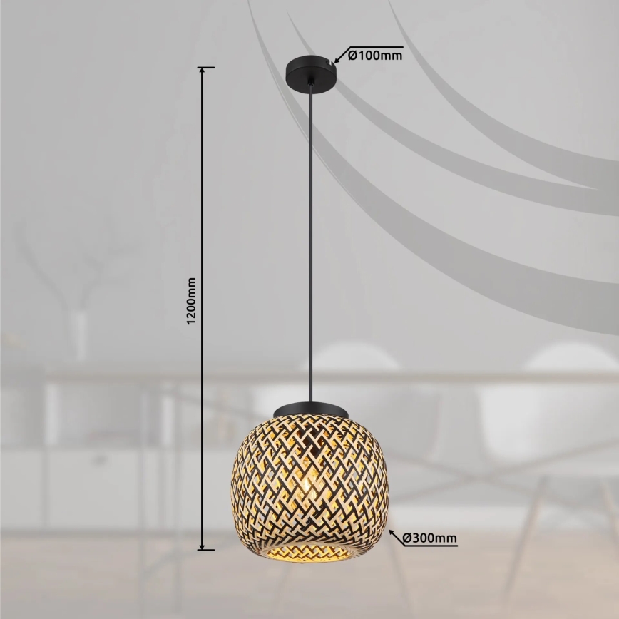 Globo 15766H1 - Luster na sajli COLLY 1xE27/15W/230V Ø 30 cm