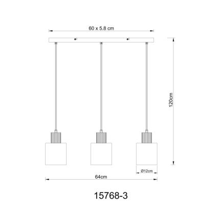 Globo - Luster na sajli 3xE27/25W/230V