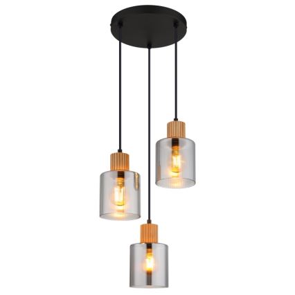 Globo - Luster na sajli 3xE27/25W/230V prečnik 30 cm