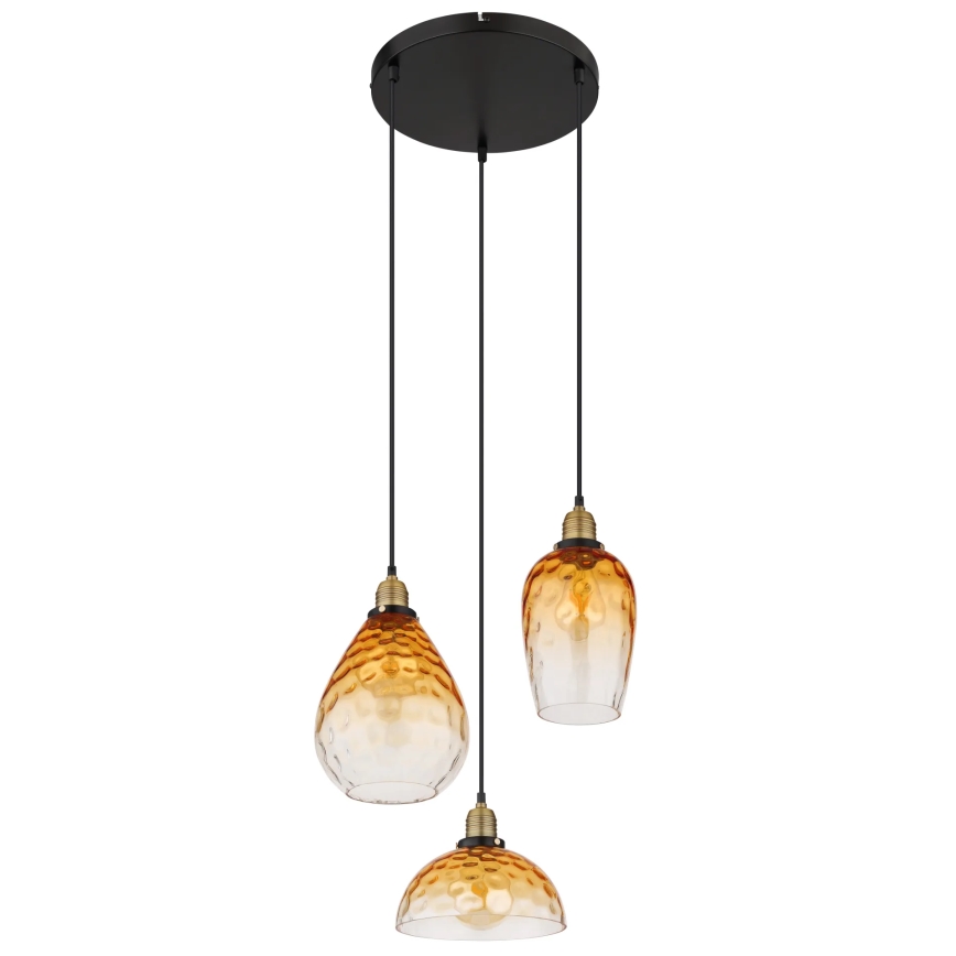Globo - Luster na sajli 3xE27/60W/230V Ø 46 cm narandžast