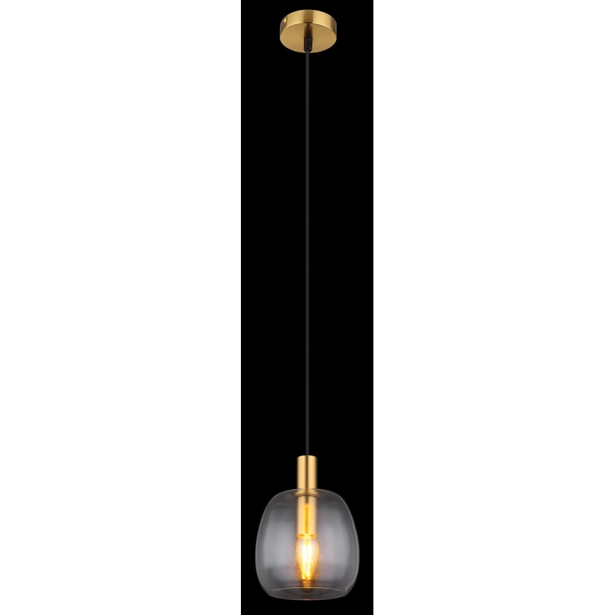 Globo - Luster na sajli 1xE14/40W/230V, prečnik 16 cm, mesing