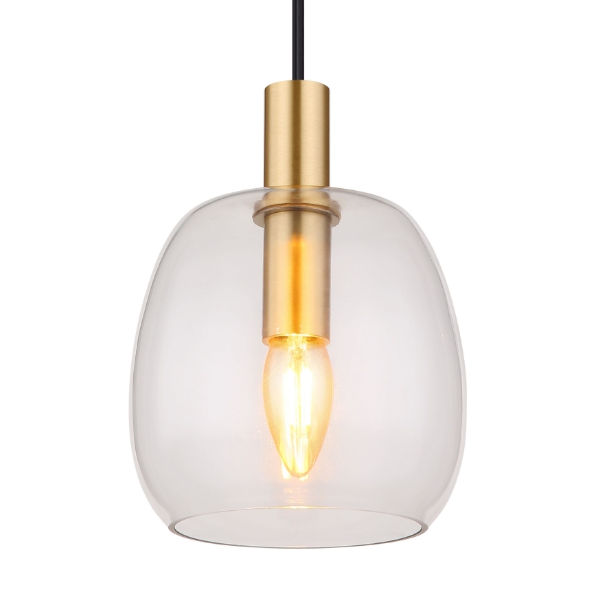 Globo - Luster na sajli 1xE14/40W/230V, prečnik 16 cm, mesing