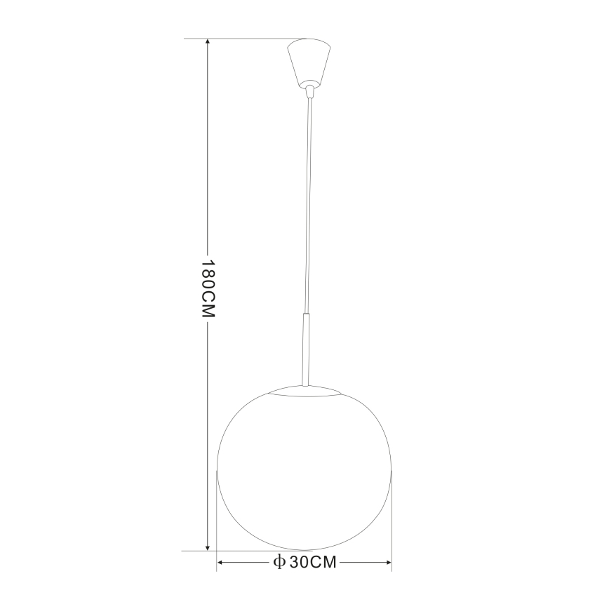 Globo - Luster na sajli, 1xE27/60W/230V, prečnik 30 cm