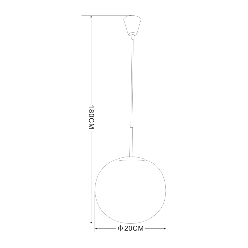 Globo - Luster na sajli 1xE27/60W/230V, prečnik 20 cm