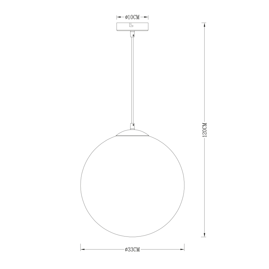 Globo - Viseći luster na sajli, 1x E27/40W/230V, prečnik 33 cm