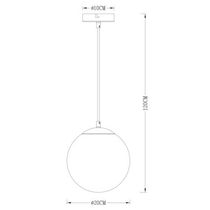 Globo - Luster na sajli 1xE27/40W/230V, prečnik 20 cm
