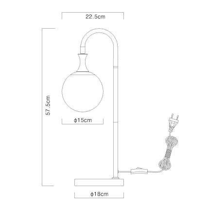 Globo - Stona lampa 1xE27/10W/230V crna