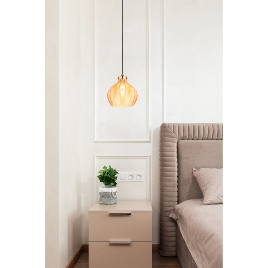 Globo - Luster na sajli 1xE27/60W/230V prečnik 22 cm zlatna