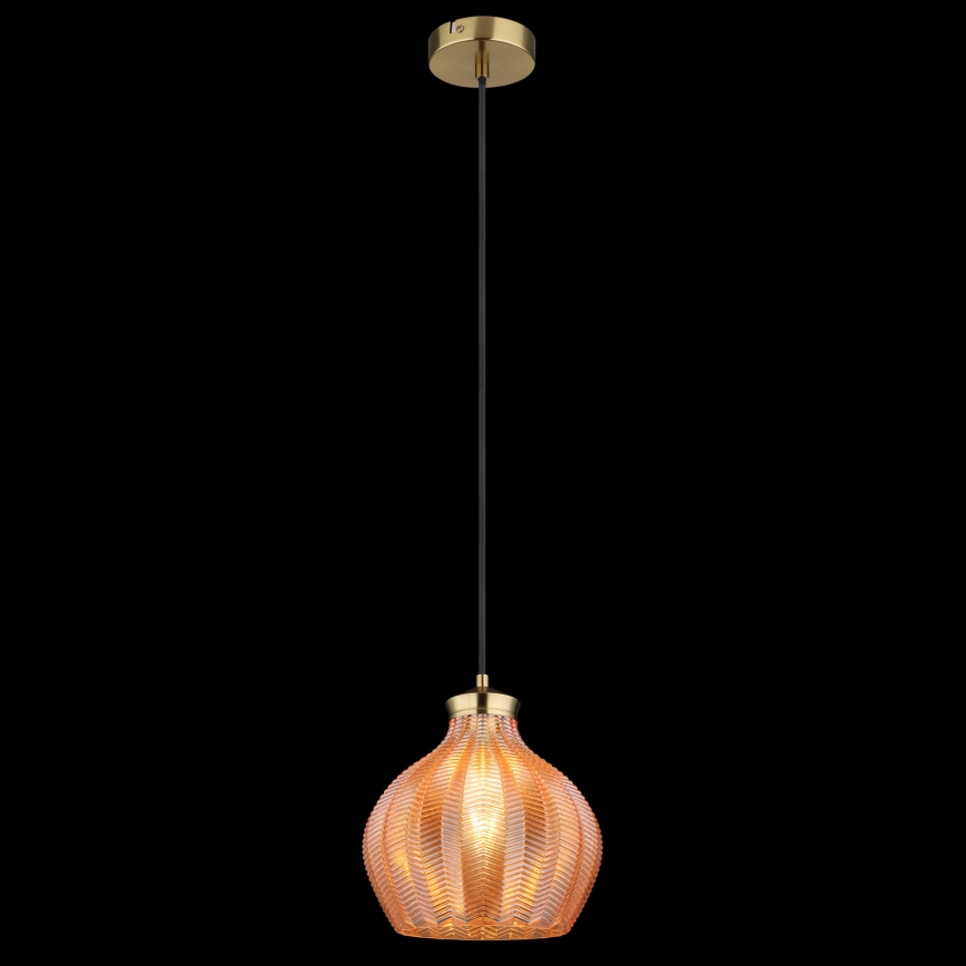 Globo - Luster na sajli 1xE27/60W/230V prečnik 22 cm zlatna
