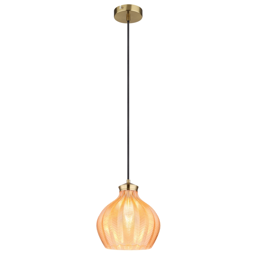 Globo - Luster na sajli 1xE27/60W/230V prečnik 22 cm zlatna