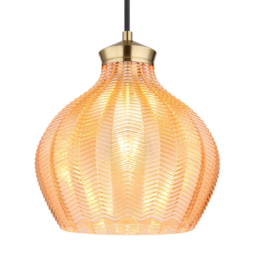 Globo - Luster na sajli 1xE27/60W/230V prečnik 22 cm zlatna