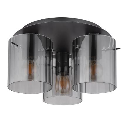 Globo - Plafonska lampa 3xE27/40W/230V prečnik 37 cm siva
