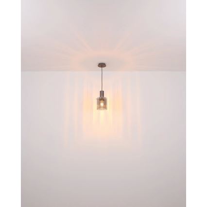 Globo - Luster na sajli 1xE27/40W/230V, prečnik 18 cm, siva