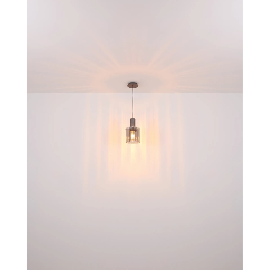 Globo - Luster na sajli 1xE27/40W/230V, prečnik 18 cm, siva